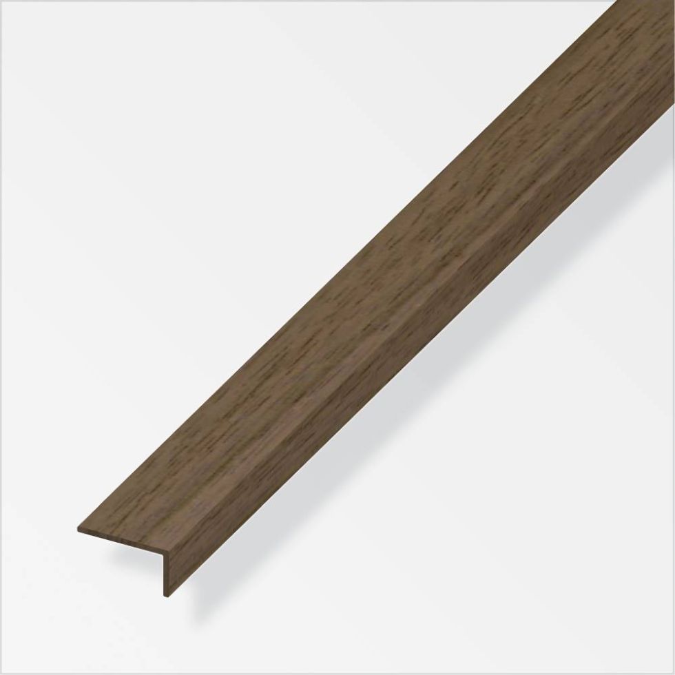 alfer Winkel 1 m, 13 x 22 mm PVC (Kunststoff) glatt nussbaum