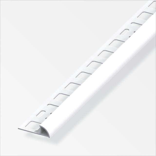 alfer Viertelkreisprofil Aluminium beschichtet weiß