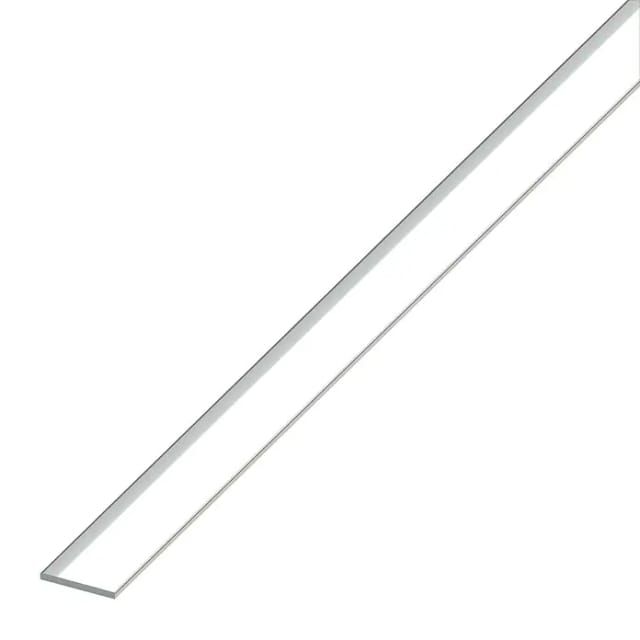 alfer Flachprofil Aluminium eloxiert poliert Chrom-Optik