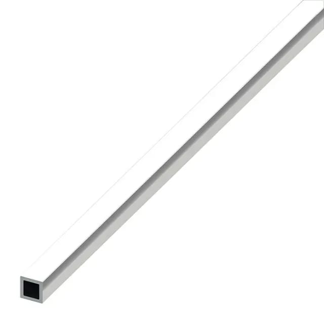 alfer Vierkantrohr 1 m, 15 x 15 x 1 mm Alu eloxiert poliert Chrom Optik