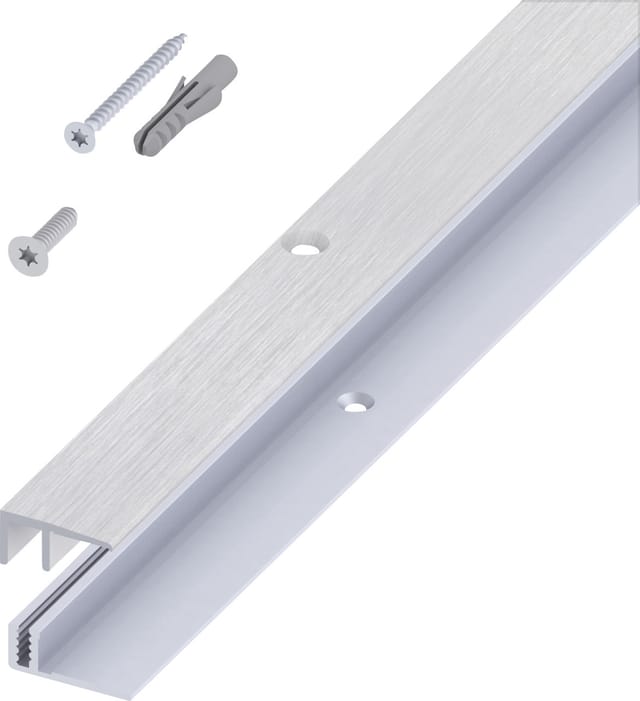 alfer Abschluss- + Träger- 1 m, 21 x 10.5 x 7 - 15 mm Alu eloxiert