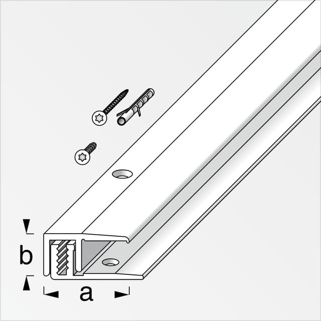 alfer Abschluss- + Träger- 1 m, 21 x 10.5 x 7 - 15 mm Alu eloxiert titan