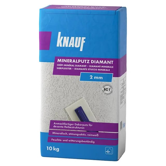 Knauf Mineralputz Diamant 10 kg 2 mm Körnung reinweiß
