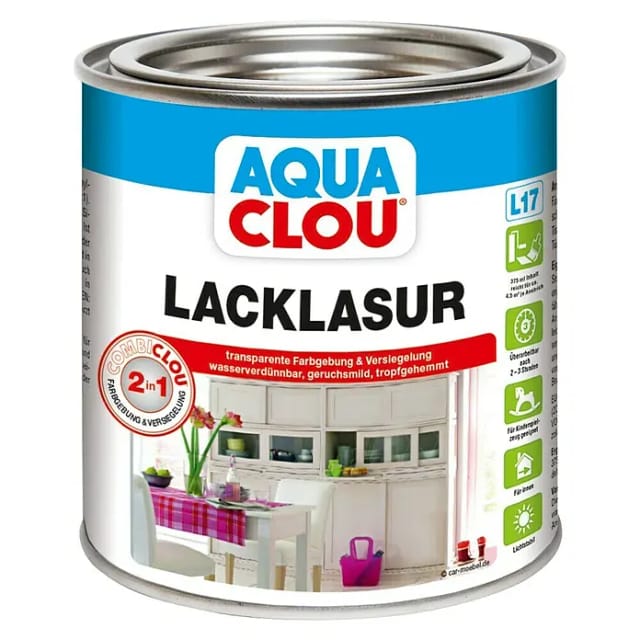 Aqua Clou Lacklasur L17 Nr.25 375 ml taubenblau seidenmatt