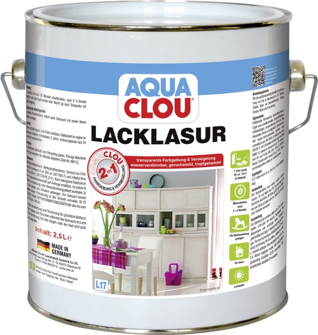 Aqua Clou Lacklasur L17 Nr.16 2,5 L weiß