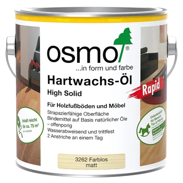 Osmo Hartwachsöl 2,5 L farblos matt Rapid