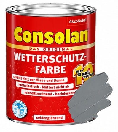 Consolan Wetterschutz-Farbe 0,75 L delfingrau