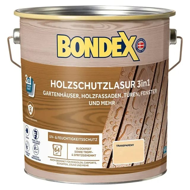 Bondex Holzschutzlasur 3in1 4 L farblos
