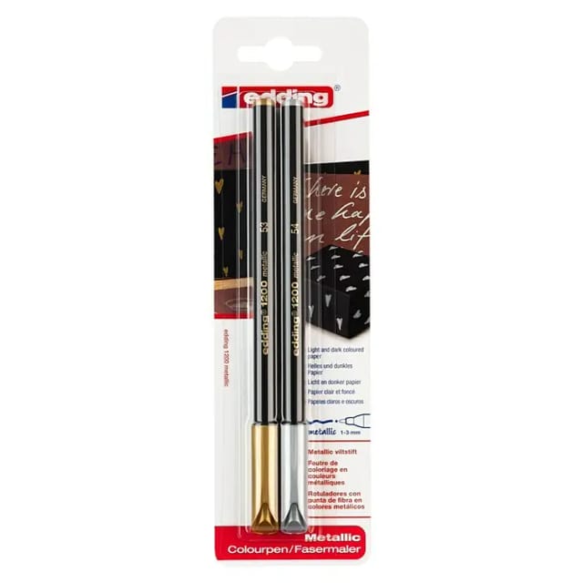 edding Fasermaler e-1200 2er Set gold/silber 1 - 3 mm
