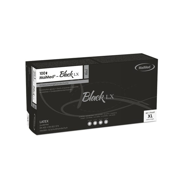 MaiMed Einmalhandschuhe Black Latex Größe XL