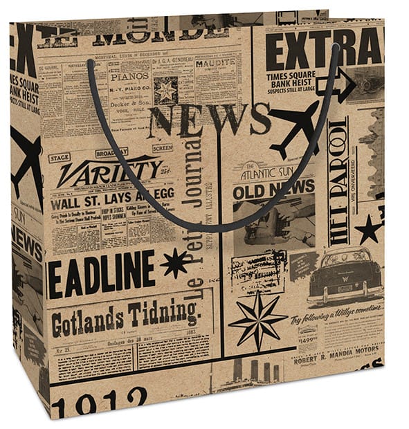 Geschenktasche Zeitung 20 x 21 cm