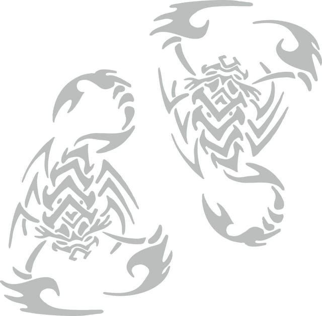 Hermann Schütz Aufkleber Spiegel- und Car-Tattoo Skorpion 2er-Set
