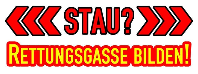 Hermann Schütz Aufkleber STAU? Rettungsgasse bilden! 180x60mm