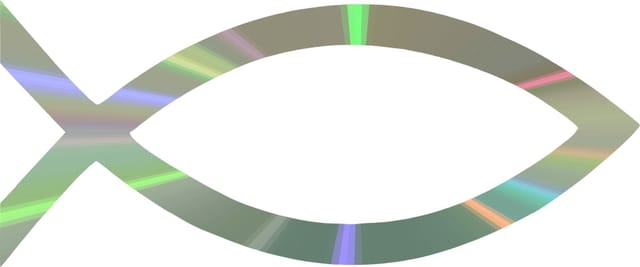 Hermann Schütz Aufkleber Christusfisch silber Dimension 120x50mm