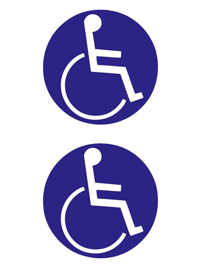 Hermann Schütz Aufkleber Behinderten-Symbol 2er-Set blau je Ø 60mm