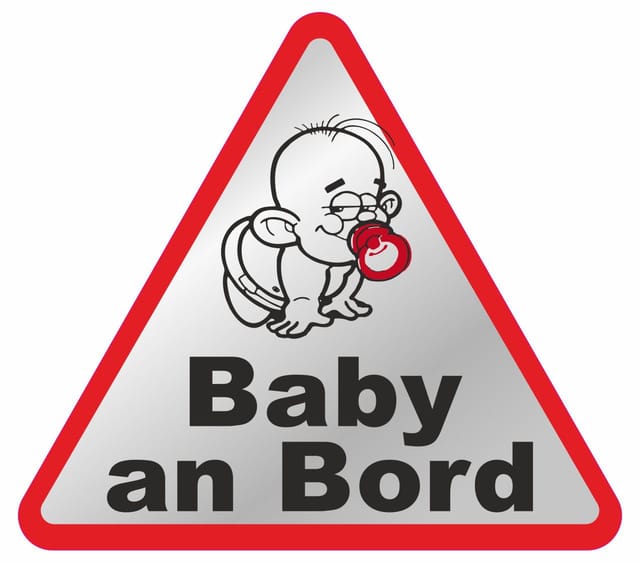 Hermann Schütz Aufkleber Baby an Bord reflektierend dreieckig 120x135mm