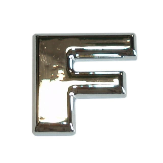 Hermann Schütz 3D-Relief-Chrome-Buchstabe F 25x35mm