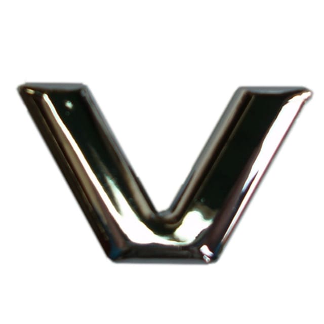 Hermann Schütz 3D-Relief-Chrome-Buchstabe V 25x35mm