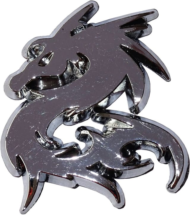 Hermann Schütz Relief-Chrome-Tattoo Drache 55x45mm