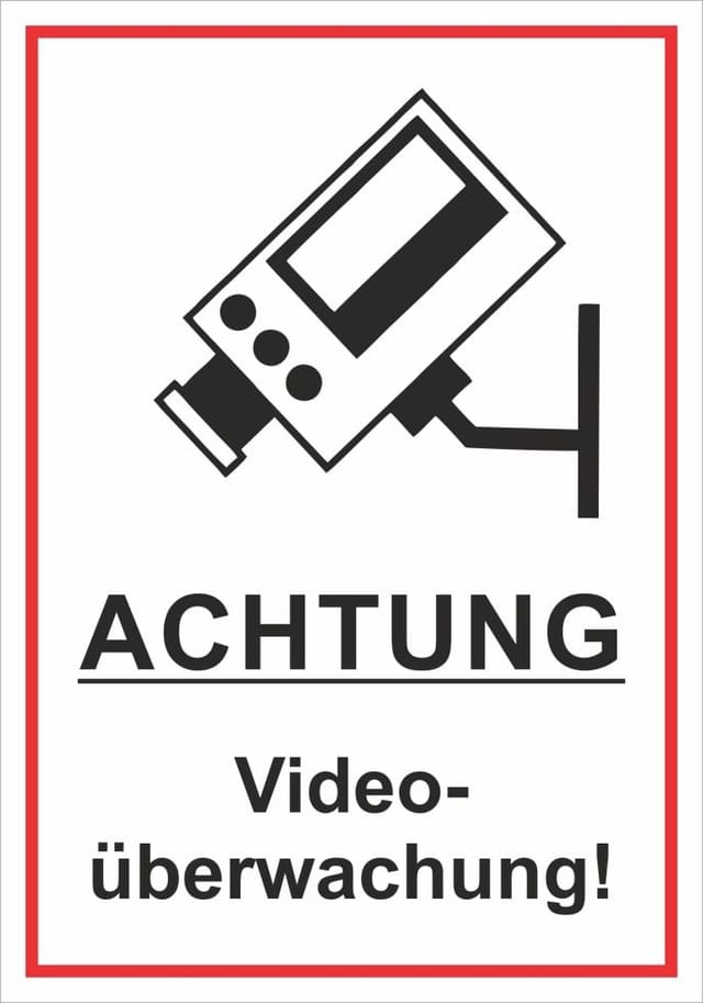 Hermann Schütz Aufkleber Achtung Videoüberwachung! 200x140mm