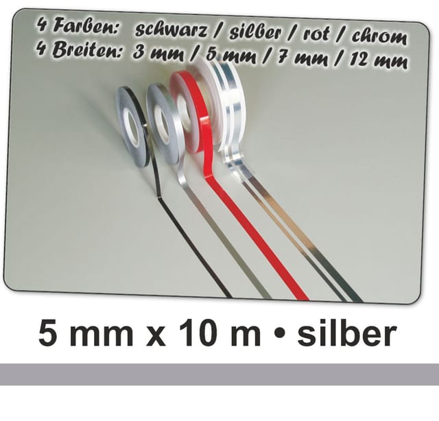 Hermann Schütz Auto Zierstreifen Deco-Stripe silber 5mm x 10m