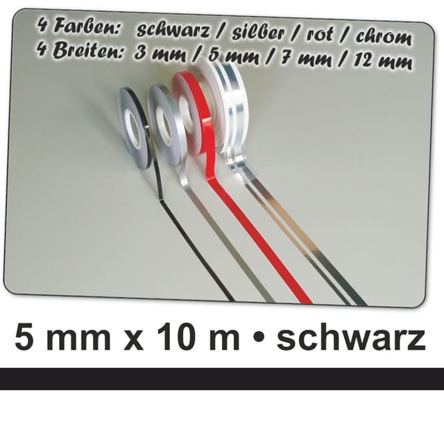 Hermann Schütz Auto Zierstreifen Deco-Stripe schwarz 5mm x 10m