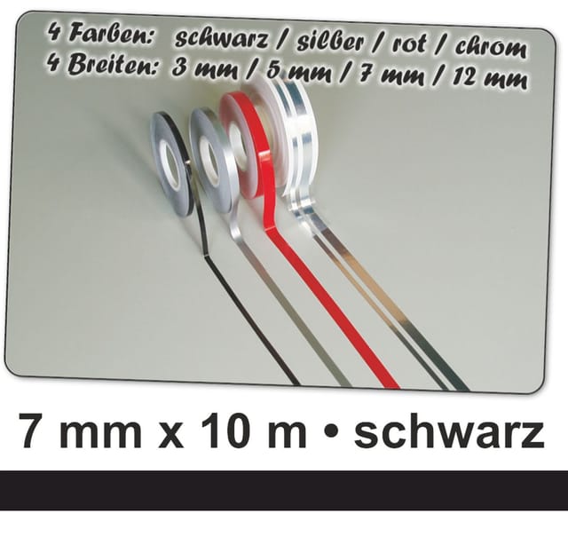 Hermann Schütz Auto Zierstreifen Deco-Stripe schwarz 7mm x 10m