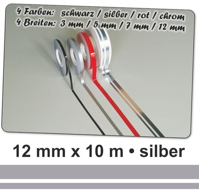 Hermann Schütz Auto Zierstreifen Deco-Stripe silber - DOPPELSTREIFEN