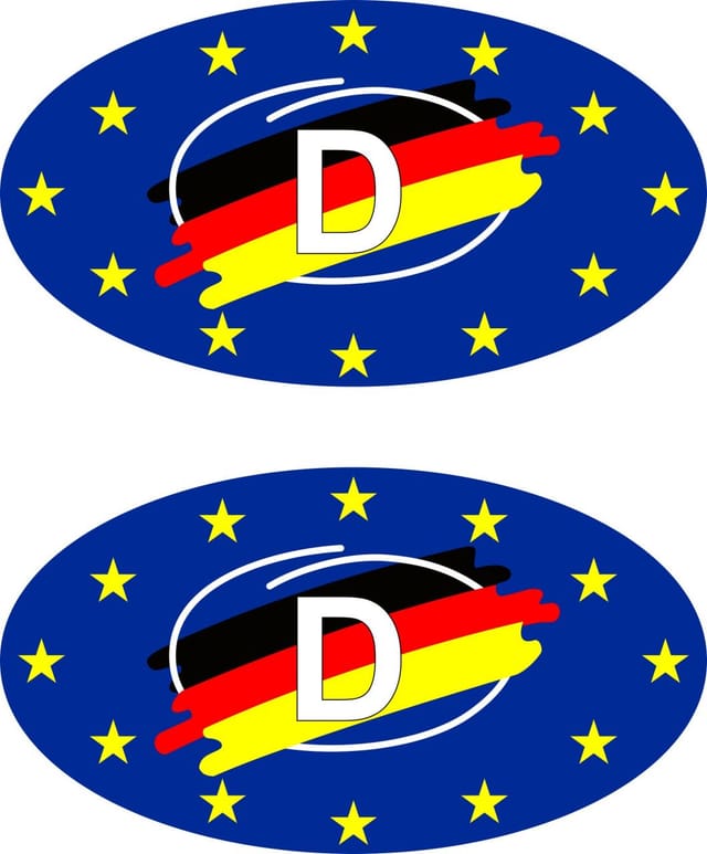 Hermann Schütz Aufkleber Europa-D Holografie 2er-Set je 55x30mm