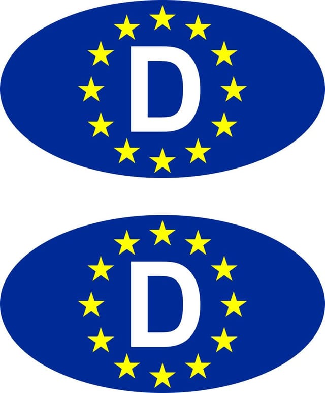 Hermann Schütz Aufkleber Europa-D Holografie 2er-Set blau je 55x30mm