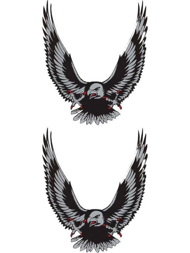 Hermann Schütz Aufkleber Adler silber 2er-Set je 55x45mm