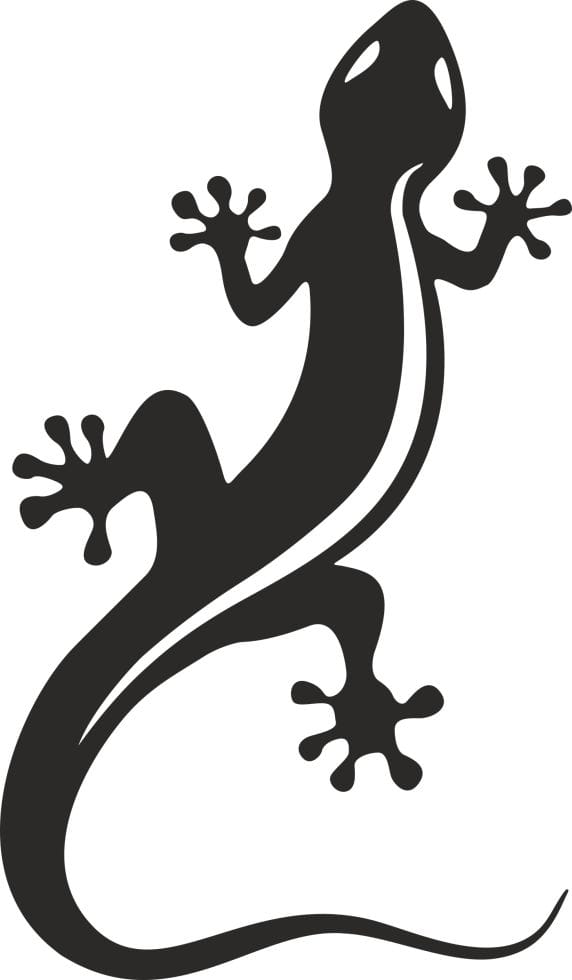 Hermann Schütz Aufkleber Gecko schwarz 265x155mm