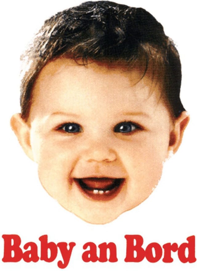 Hermann Schütz Aufkleber Baby an Bord lachend 165x110mm