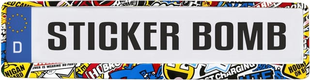 Hermann Schütz Design-Kennzeichenrahmen Sticker-Bomb