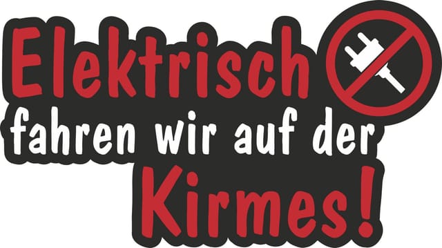 Hermann Schütz Aufkleber Elektrisch fahren wir auf der Kirmes