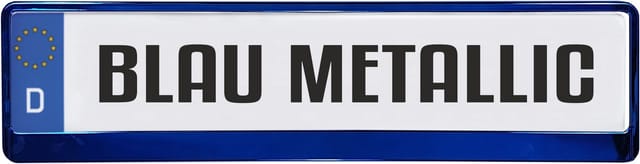 Hermann Schütz Design-Kennzeichenrahmen blau-metallic
