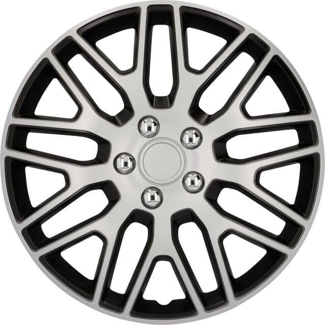 Cartrend Radzierblende Branch 35 cm (14 Zoll) silber schwarz 4 stück