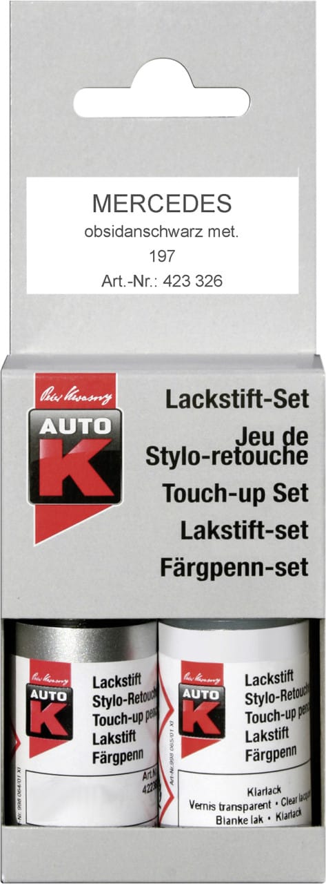 Auto-K Lackstift Mercedes Obsidianschwarz met. 197 2x 9ml