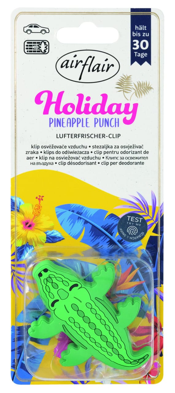 airflair Lufterfrischer Clip Holiday Krokodil Pnieapple Punch