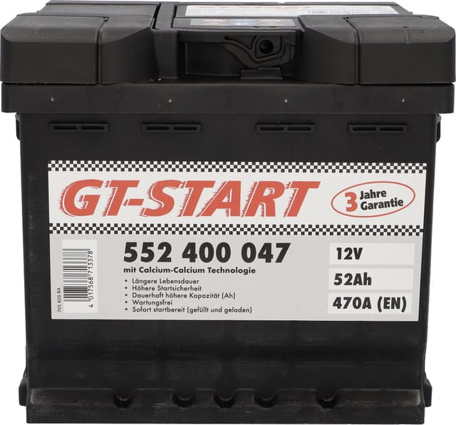 GT-Start Starterbatterie SLI 52Ah 470A 552 400 047