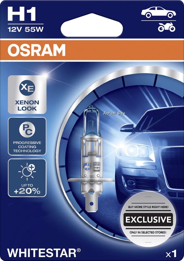 Osram Scheinwerferlampe H1 Whitestar 2.0