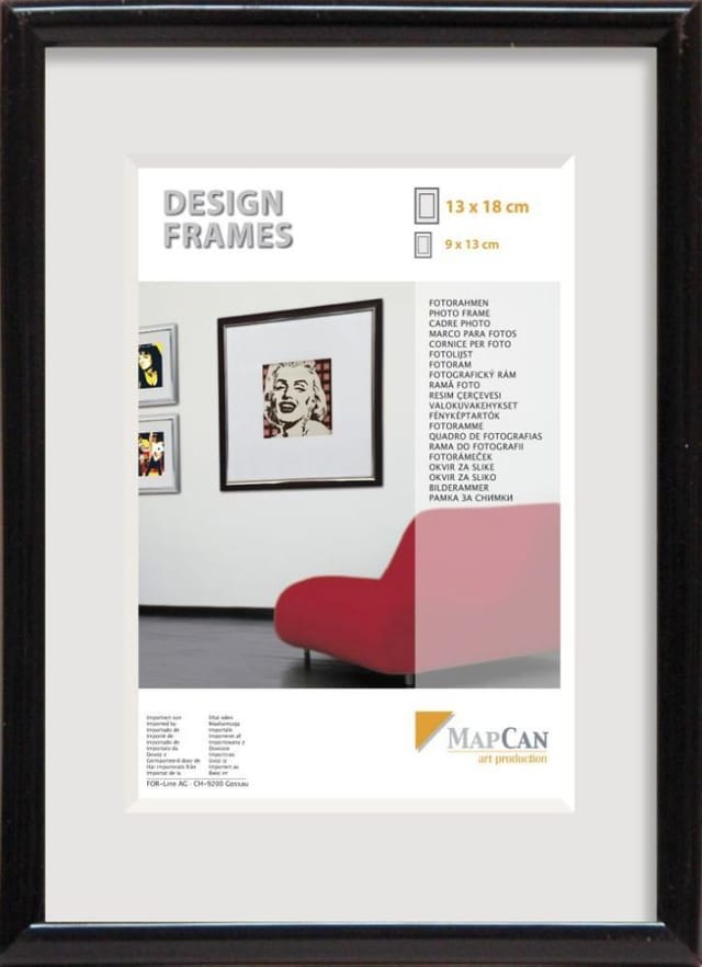 Kunststoff Bilderrahmen Design Frames schwarz, 13 x 18 cm