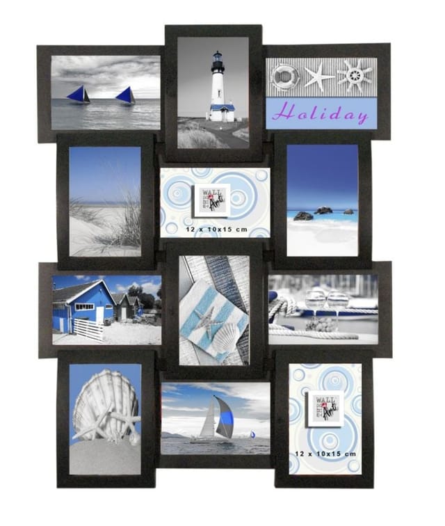 Bilderrahmen Multi Collage 12 Fotos, schwarz, 60 x 40 cm
