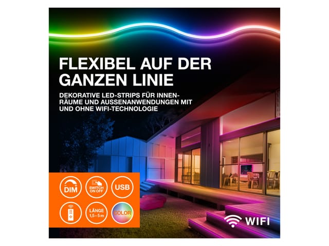 Osram LED Stripe Smart Wifi Außen Flex RGB 5 m einstellbares Weiß