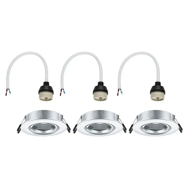 Paulmann LED Einbauleuchte 3er-Set chrom matt schwenkbar Ø 9 cm