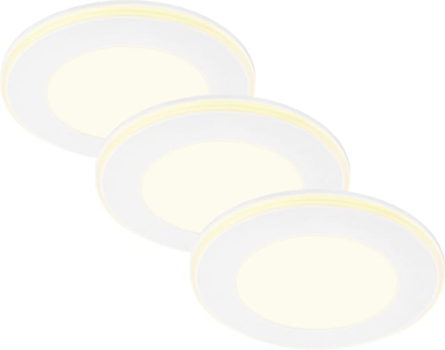 Briloner LED-Einbauleuchten 3er Set Mini 4,9W ,425lm weiß Nachtlichtring