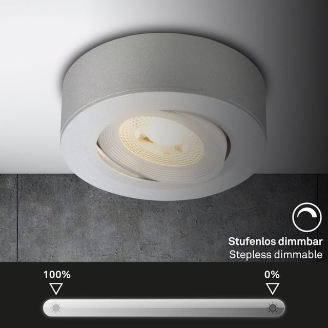 Briloner LED-Einbauleuchten Mini 2in1 Ein-& Aufbau 9W 500lm chrom dimmbar