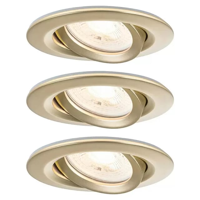 Paulmann LED-Einbauleuchten Set Nova 3x 6W schwenkbar gold matt