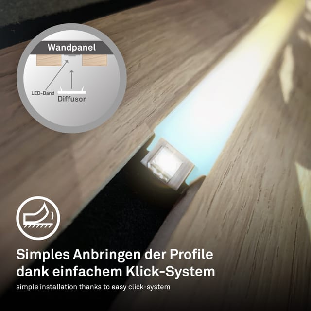PC Profil Diffusor für Akustikpaneele Kunstoff 130 cm Rauchglas Optik 16-17 mm