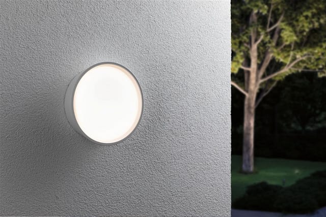 Paulmann LED Außenleuchte Platomo weiß Ø 18 cm warmweiß